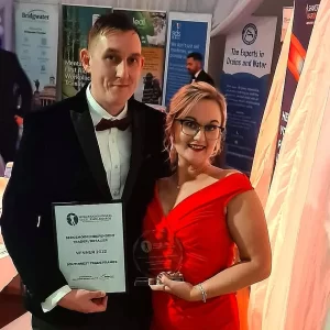 This image is a picture of Director's Daryl & Elizabeth Smith collecting their award at the Sedgemoor Business Awards 2022.